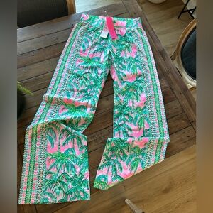 NWT Lilly Pulitzer Bal Harbour Palazzo Pink Blossom Pants XS